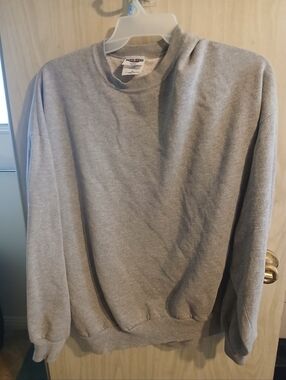 Vintage 90s Jerzees Grey Blank Pullover Crewneck Sweatshirt Made In USA Size 3X